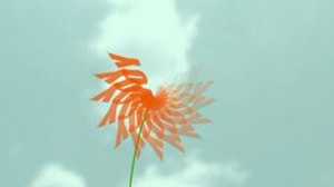 Abstract orange bloom floral illustration